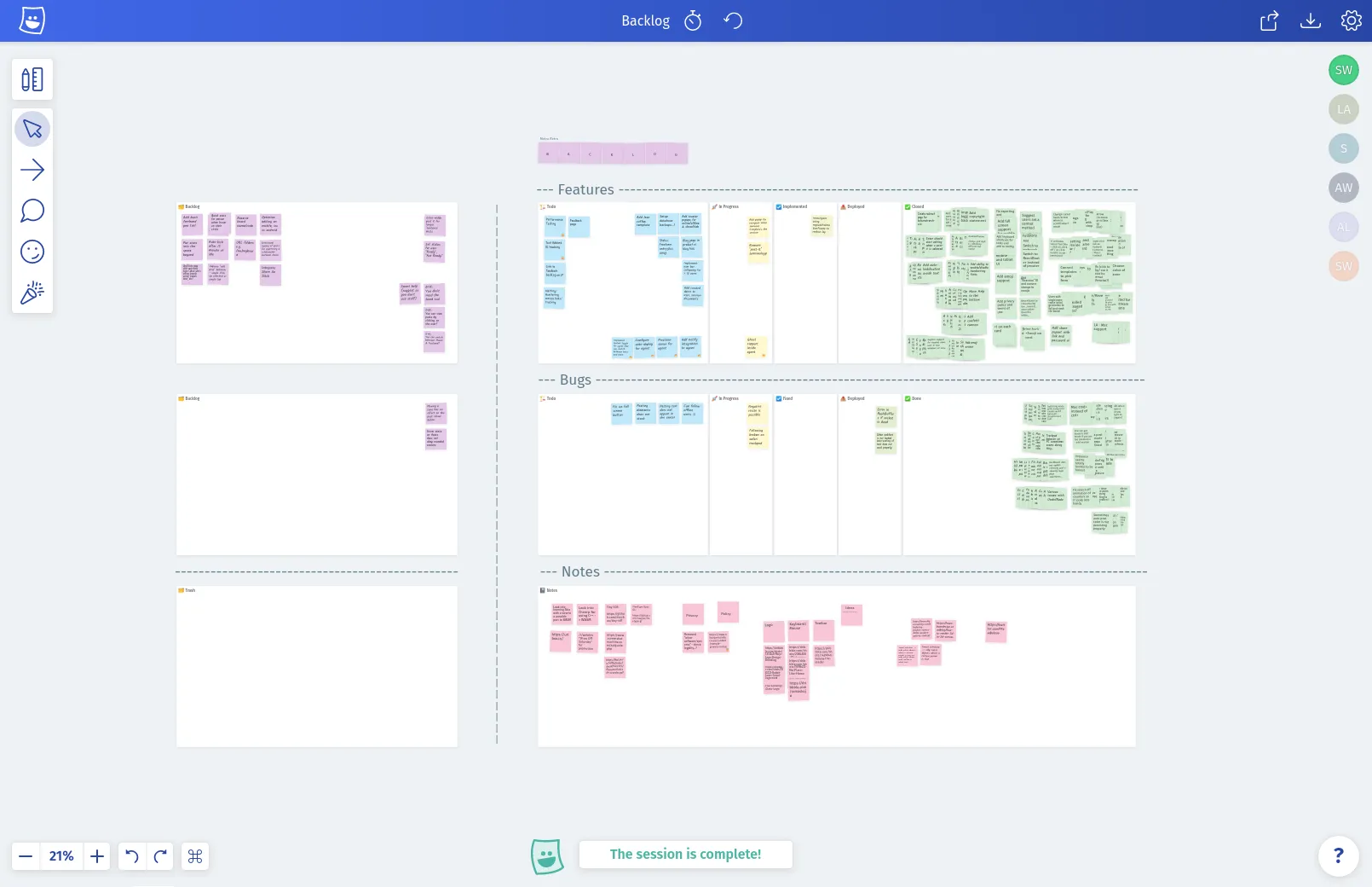 Snapshot of the Spreo backlog from March 2019.
